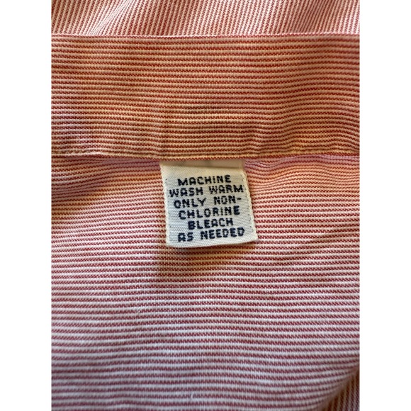 Ralph Lauren Yarmouth Mens 17 34/35 Red White Striped Cotton Button Down Shirt - Picture 6 of 15